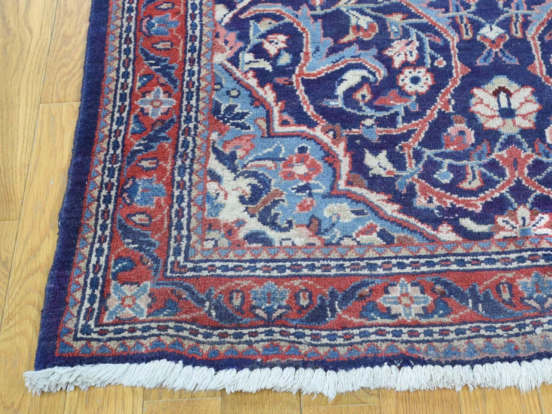 Handgeknüpfter Persischer Mahal Breiter Läufer Orientteppich (Mitte des 20. Jahrhunderts)