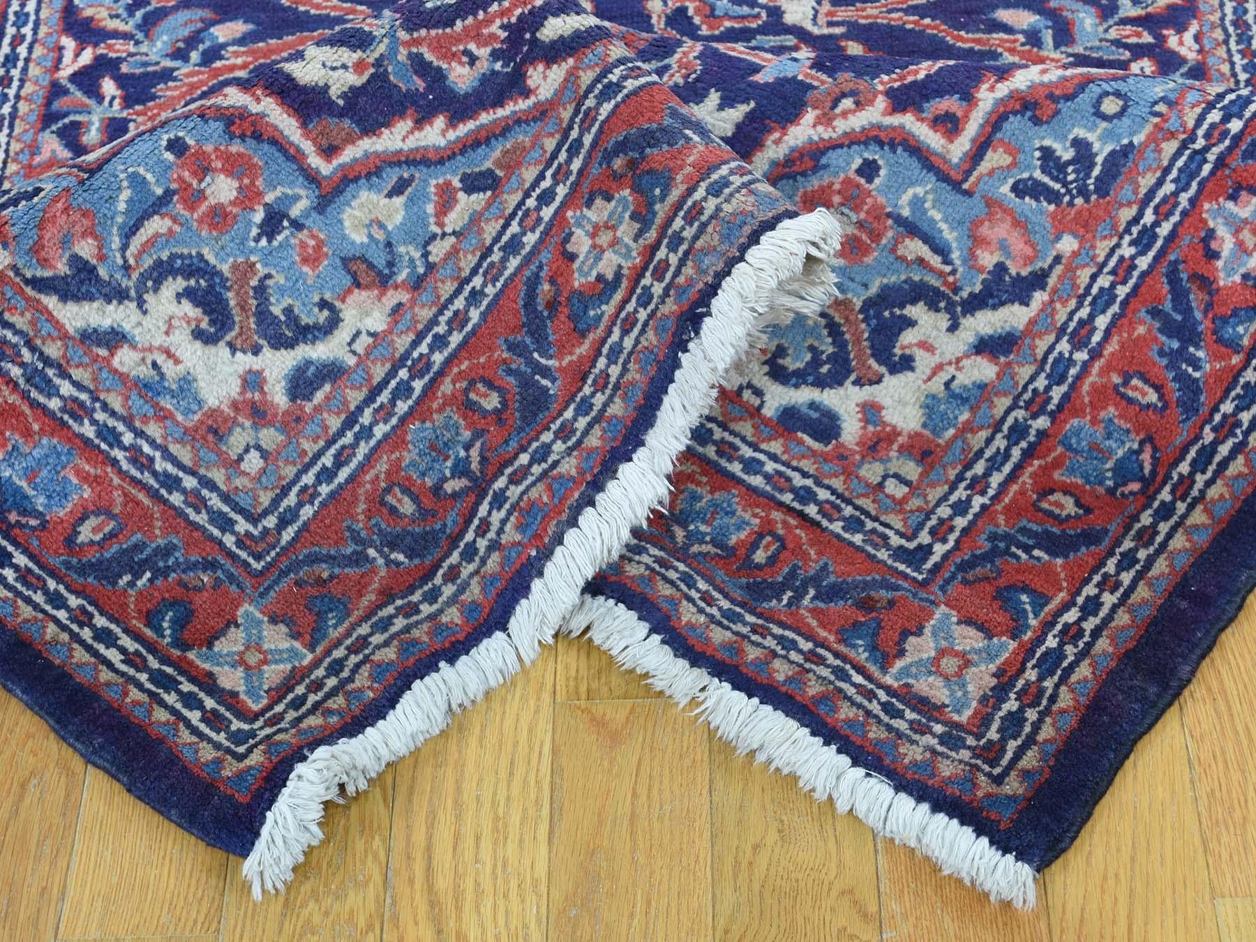 Mid-20th Century Hand Knotted Persian Mahal Wide Runner Oriental Rug