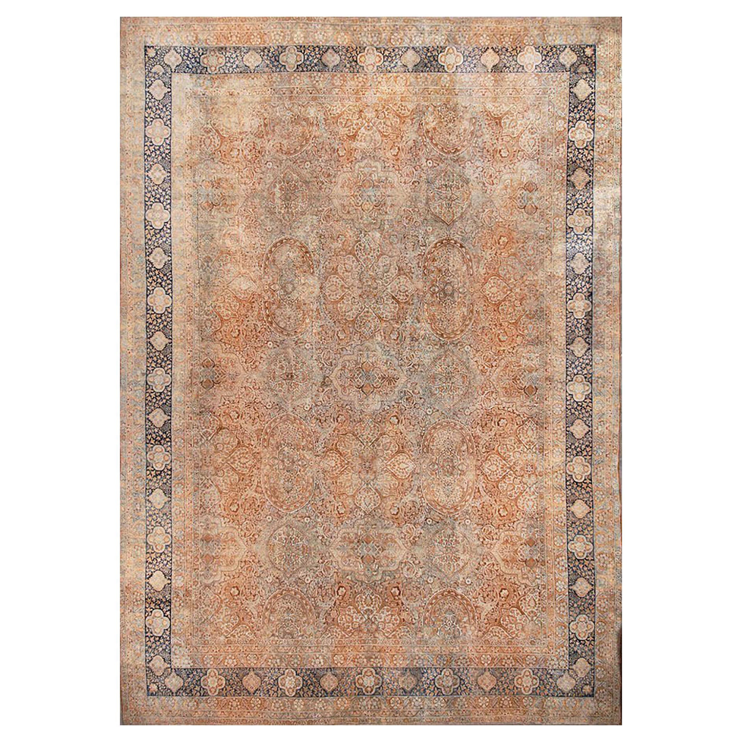 Handgeknüpfter persischer Teppich in Beige mit geometrischem All-Over-Muster  by Teppich & Kelim