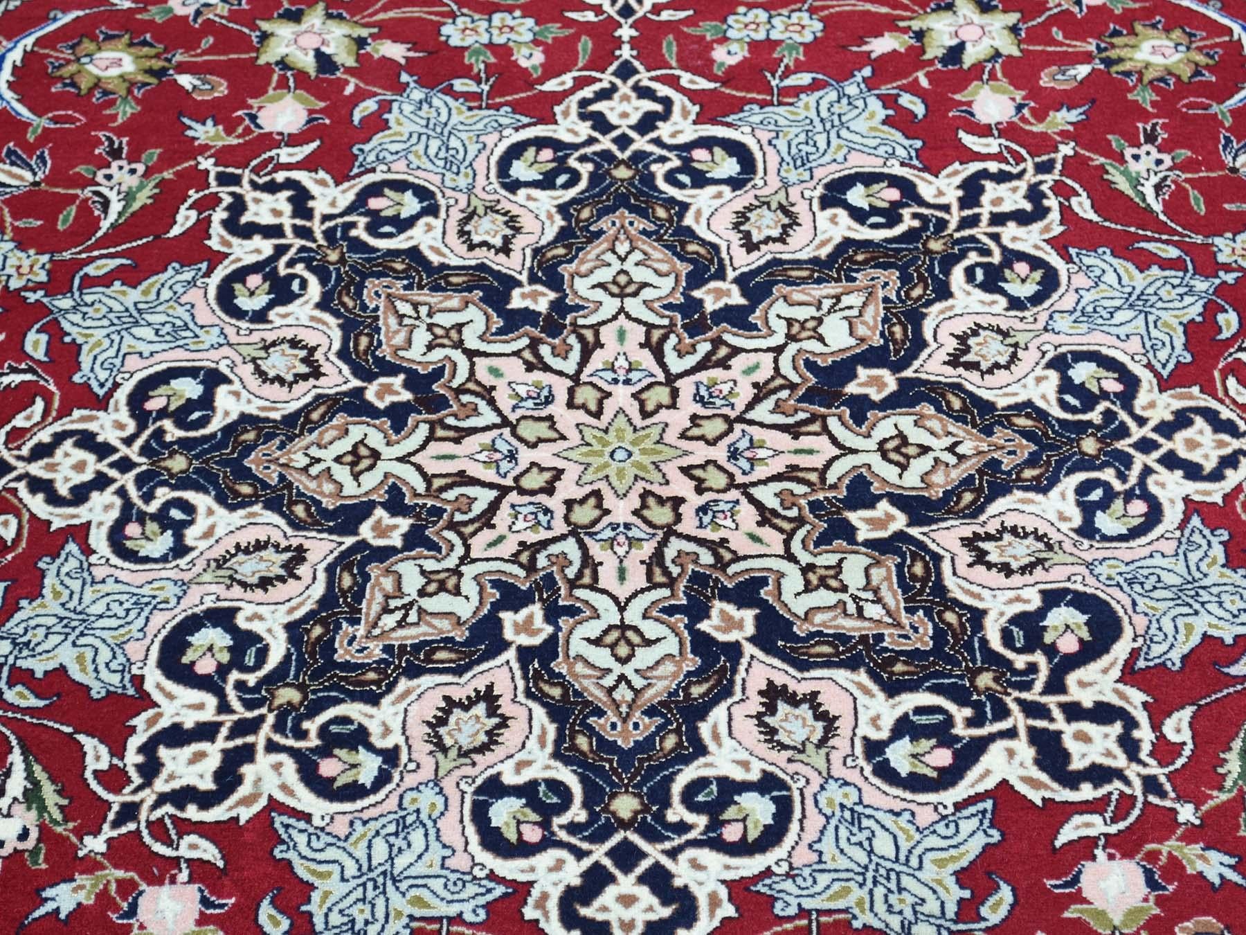 Hand Knotted Persian Tabriz Wool and Silk 400 KPSI Oriental Rug For Sale 3