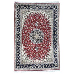 Hand Knotted Persian Tabriz Wool and Silk 400 KPSI Oriental Rug