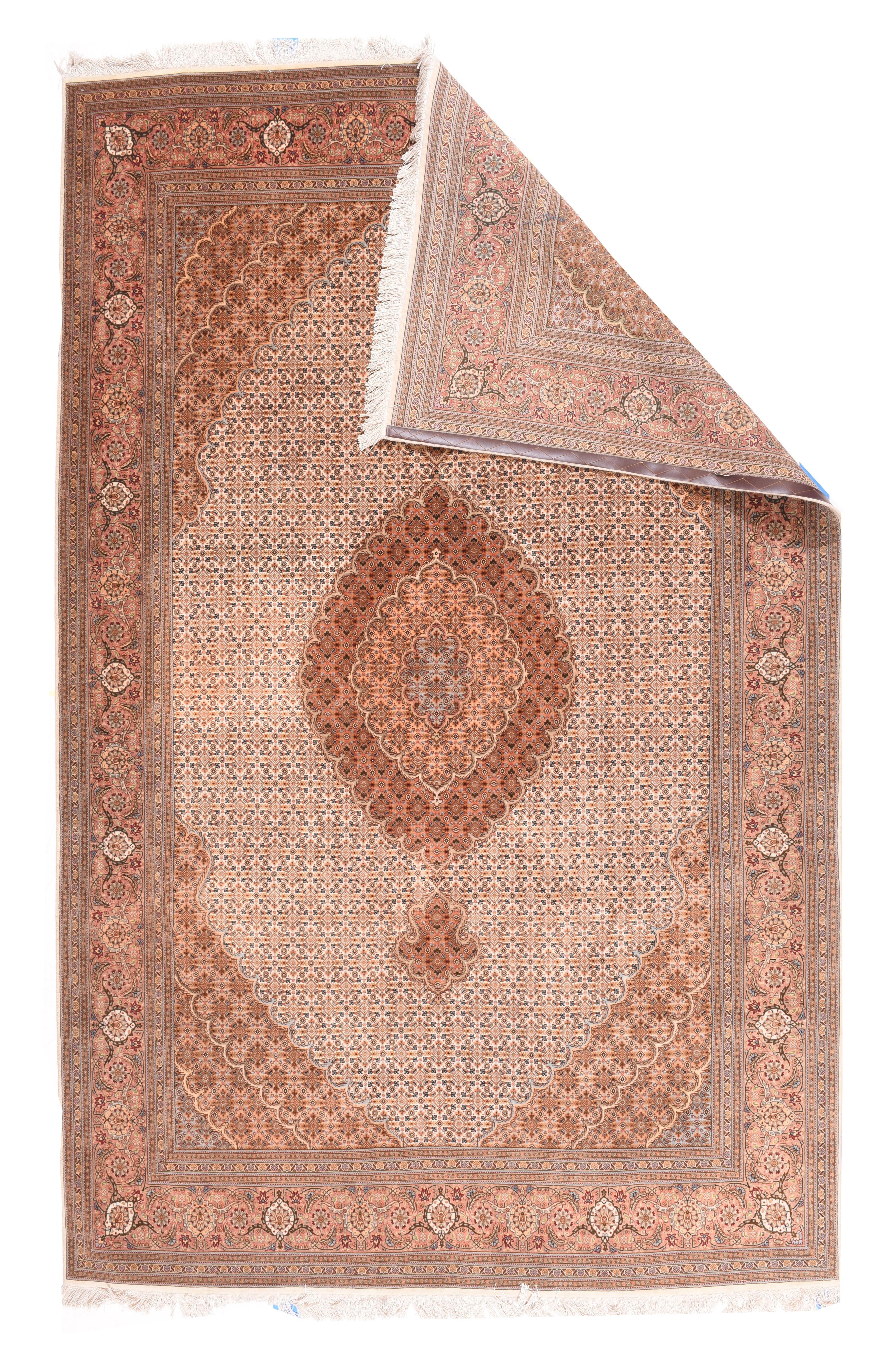 Hand-Knotted Vintage Tabriz Rug 6'6'' x 10'3'' For Sale