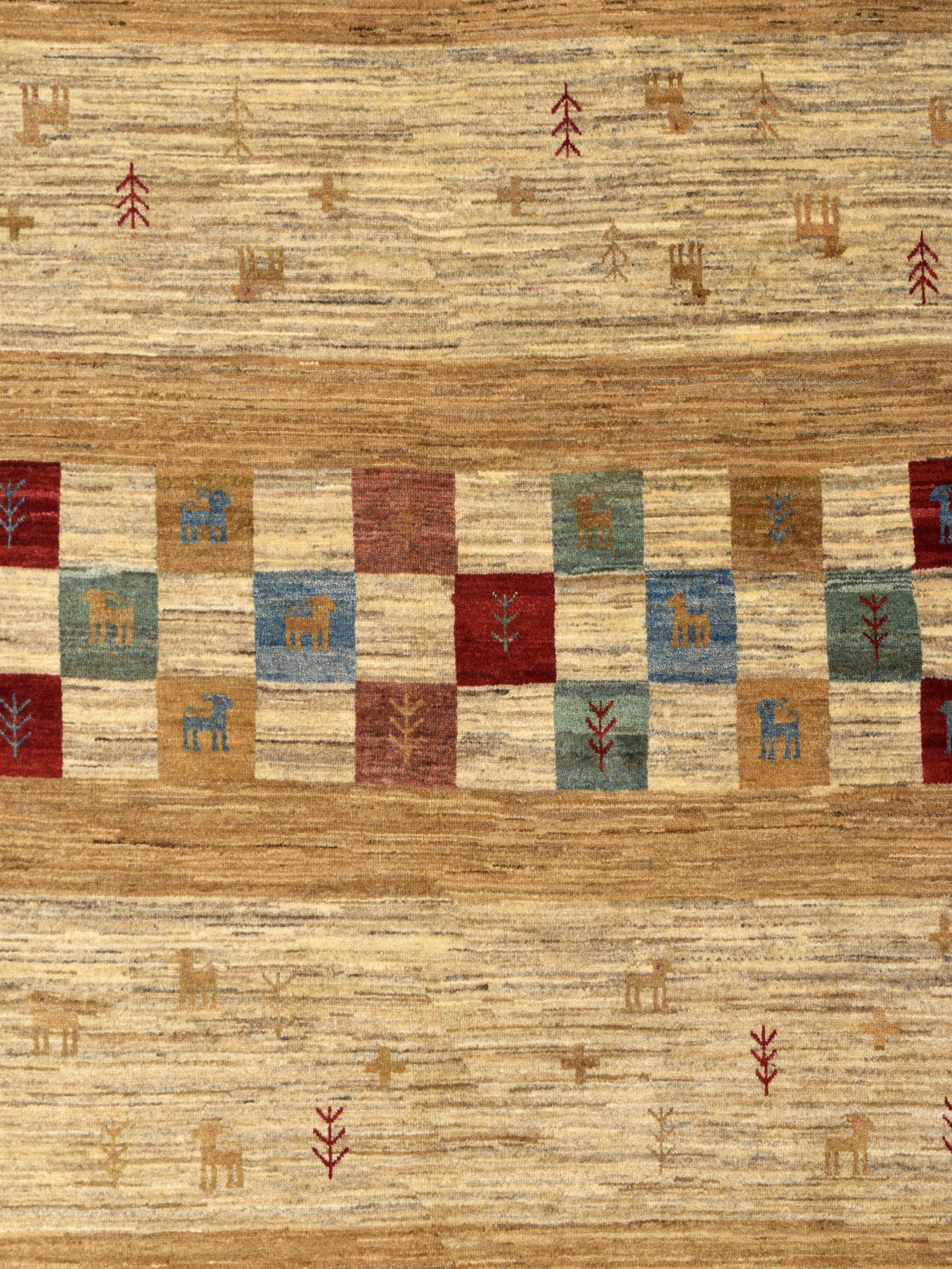 Tapis tribal persan noué à la main en laine teinte naturellement, tons de terre, 4 pi x 6 pi en vente 2