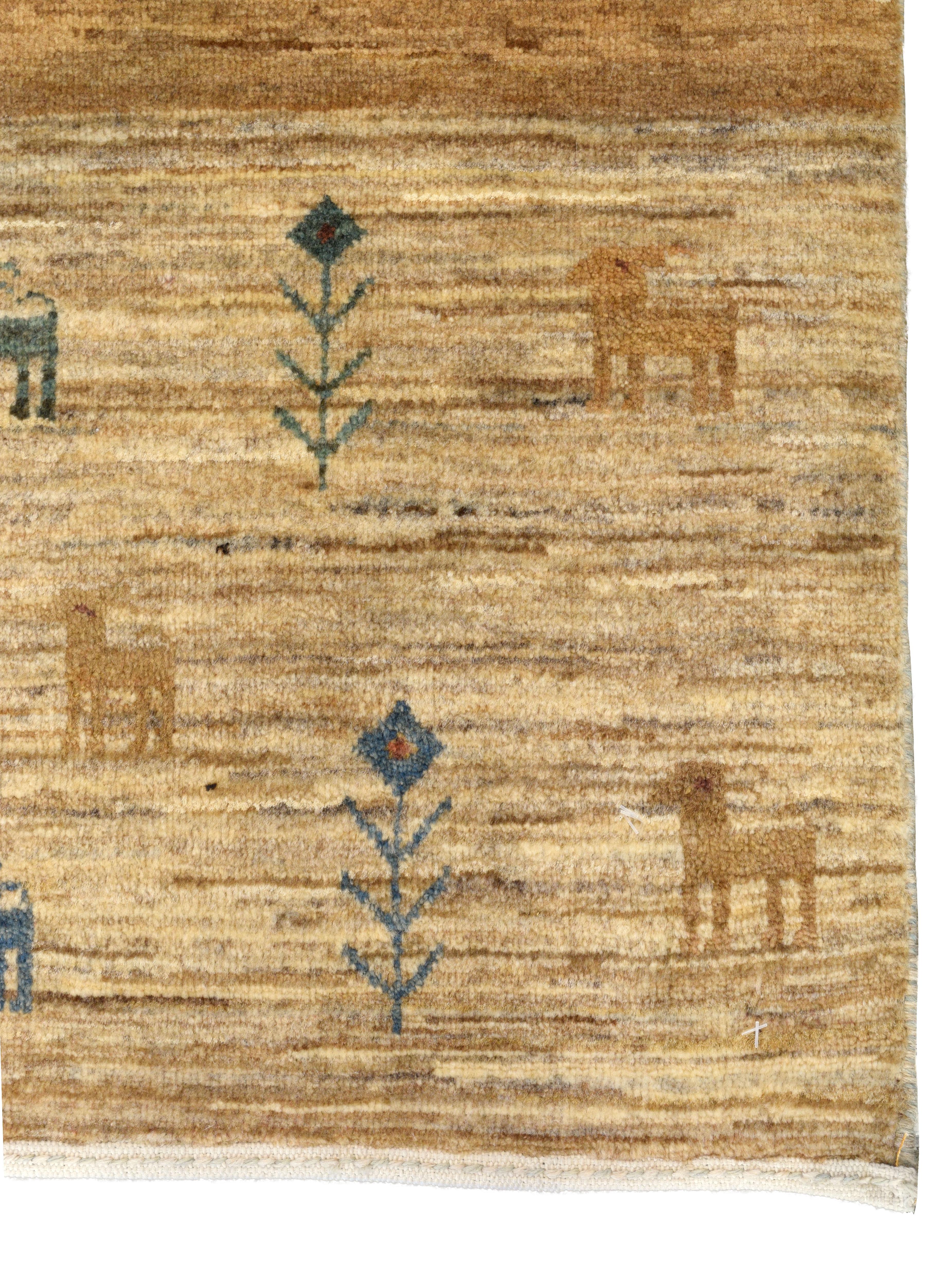 Tapis tribal persan noué à la main en laine teinte naturellement, tons de terre, 4 pi x 6 pi Neuf - En vente à New York, NY