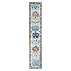 Hand Knotted Peshawar with Akstafa Design Oriental Runner Rug