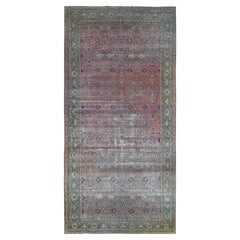 Hand Knotted Pink Antique Turkish Sivas Worn and Distressed, Clean Pure Wool Rug