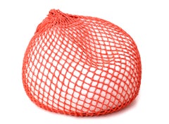 Hand-knotted Pouf - TRAP Coral Big