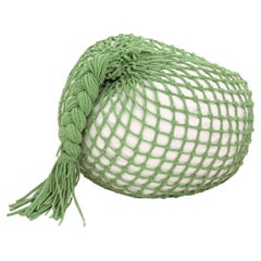 Hand-knotted Pouf - TRAP Green Big