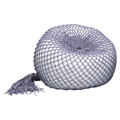 Hand-knotted Pouf - TRAP Lavander Big