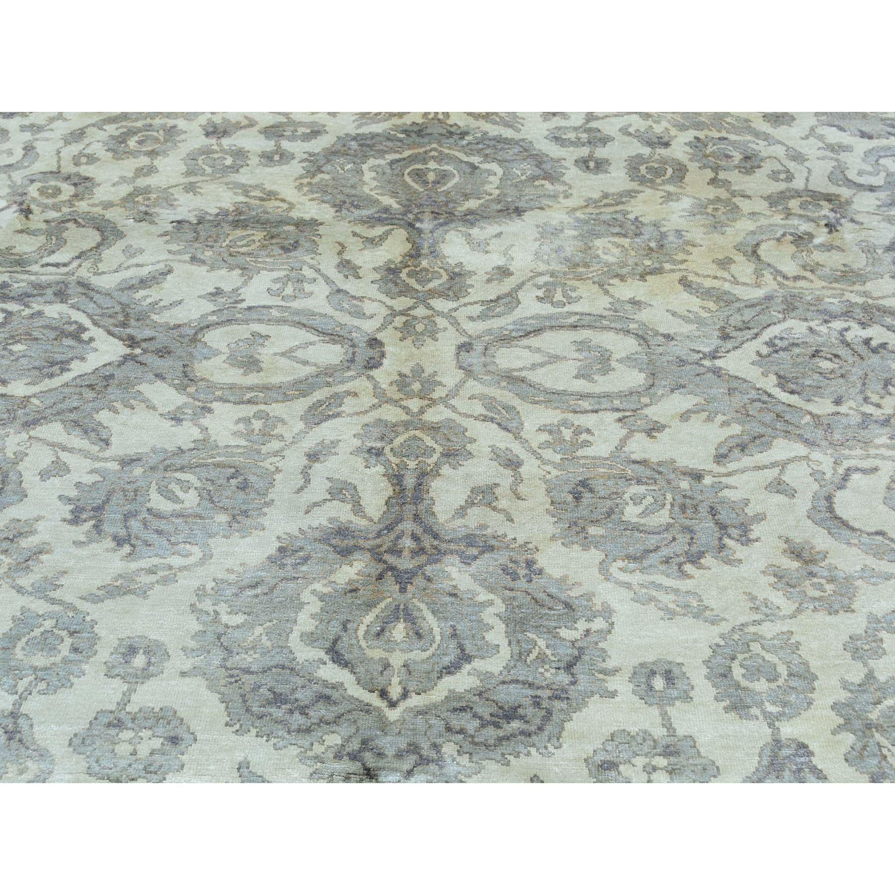 Hand Knotted Pure Silk Agra Design Oriental Rug 3