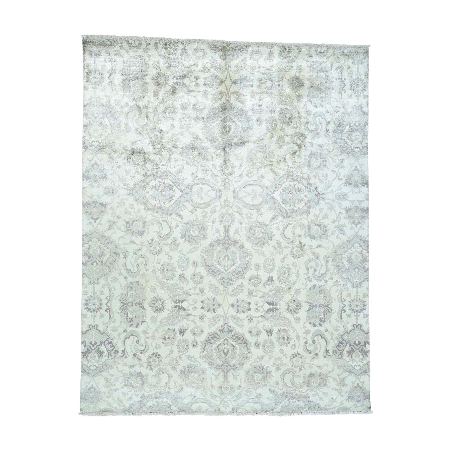 Hand Knotted Pure Silk Agra Design Oriental Rug