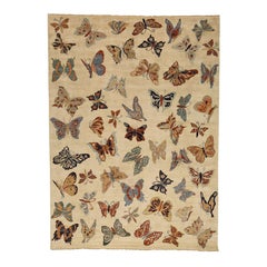 Hand Knotted Pure Wool Butterfly Design Oriental Rug