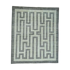 Hand Knotted Pure Wool Maze Design with Berber Influence Rug