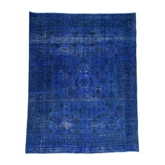 Hand Knotted Pure Wool Overdyed Persian Bibikabad Worn Rug