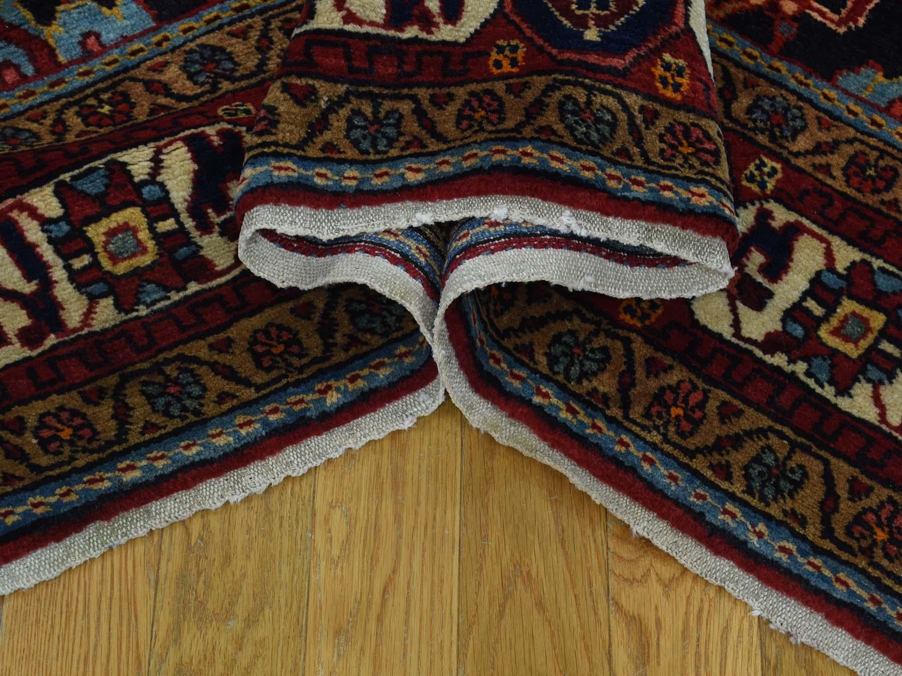 Mid-20th Century Hand Knotted Pure Wool Persian Nahavanad Wide Runner Rug