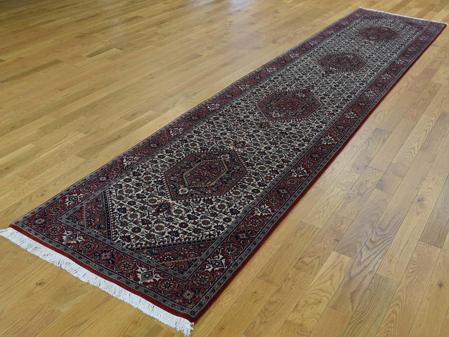 Medieval Hand Knotted Pure Wool Persian Tabriz Oriental Runner Rug For Sale