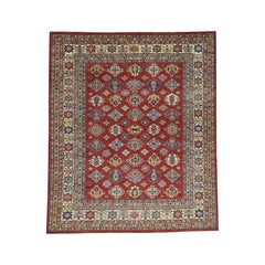 Hand Knotted Pure Wool Red Super Kazak Oriental Rug