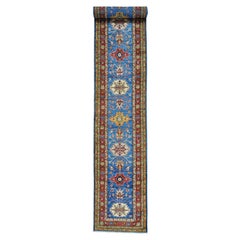 Hand Knotted Pure Wool Tribal Super Kazak Extra Large Runner Rug