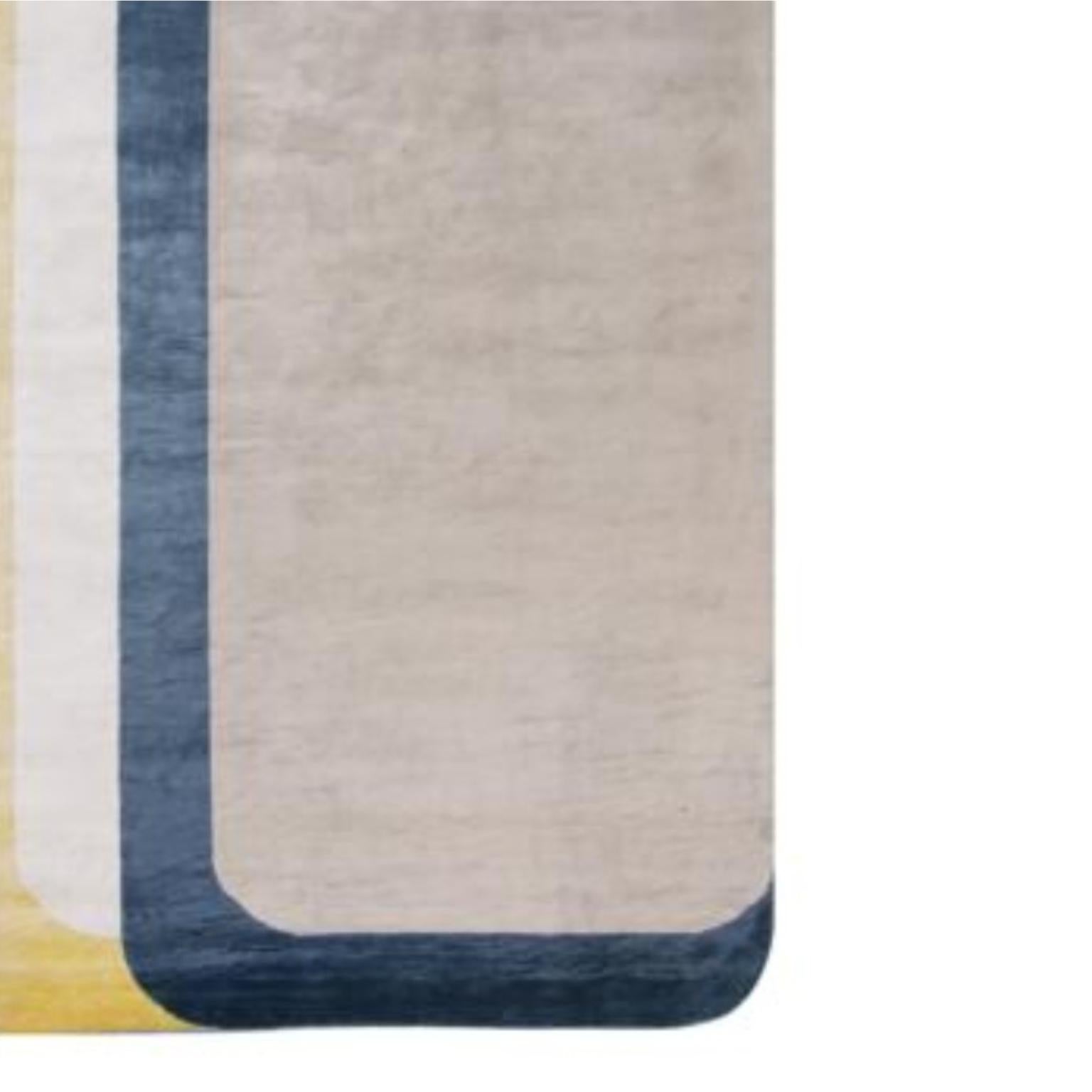 Modern Hand Knotted Rectangle Rug by Hatsu For Sale