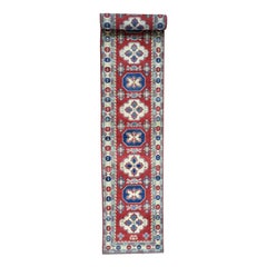 Hand Knotted Red Kazak Extra Large Runner Tribal Design Oriental Rug