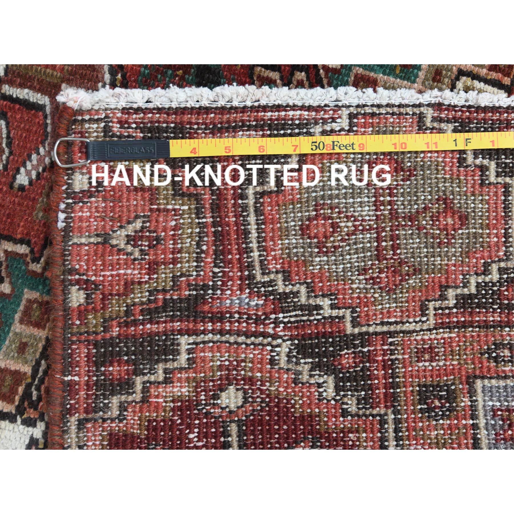 Hand Knotted Red Vintage Persian Heriz Clean Oriental Rug 4