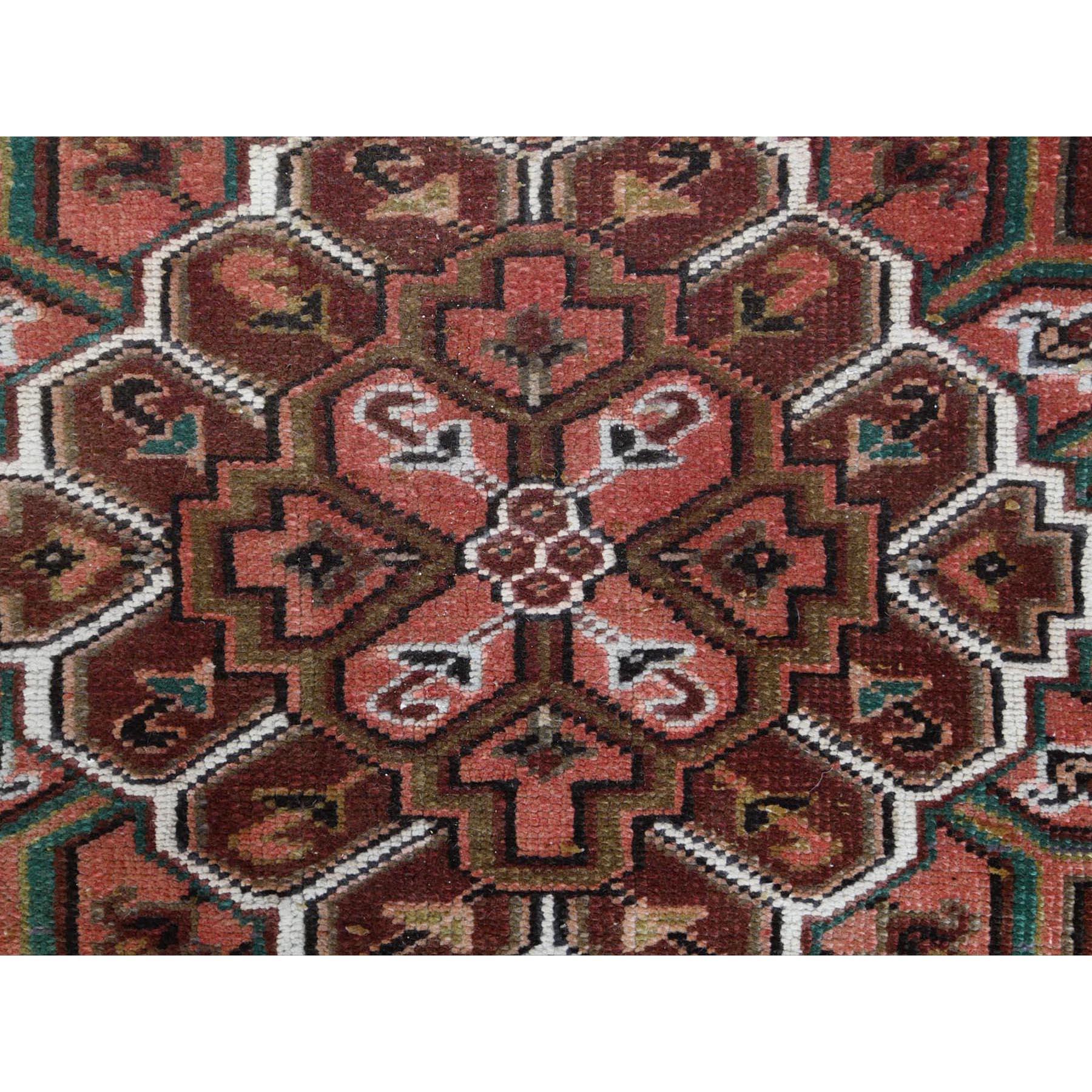 Hand Knotted Red Vintage Persian Heriz Clean Oriental Rug 1