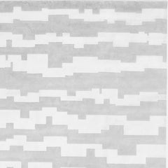 21st Century Carpet Rug Aztec in Himalayan Wool and Silk Gray