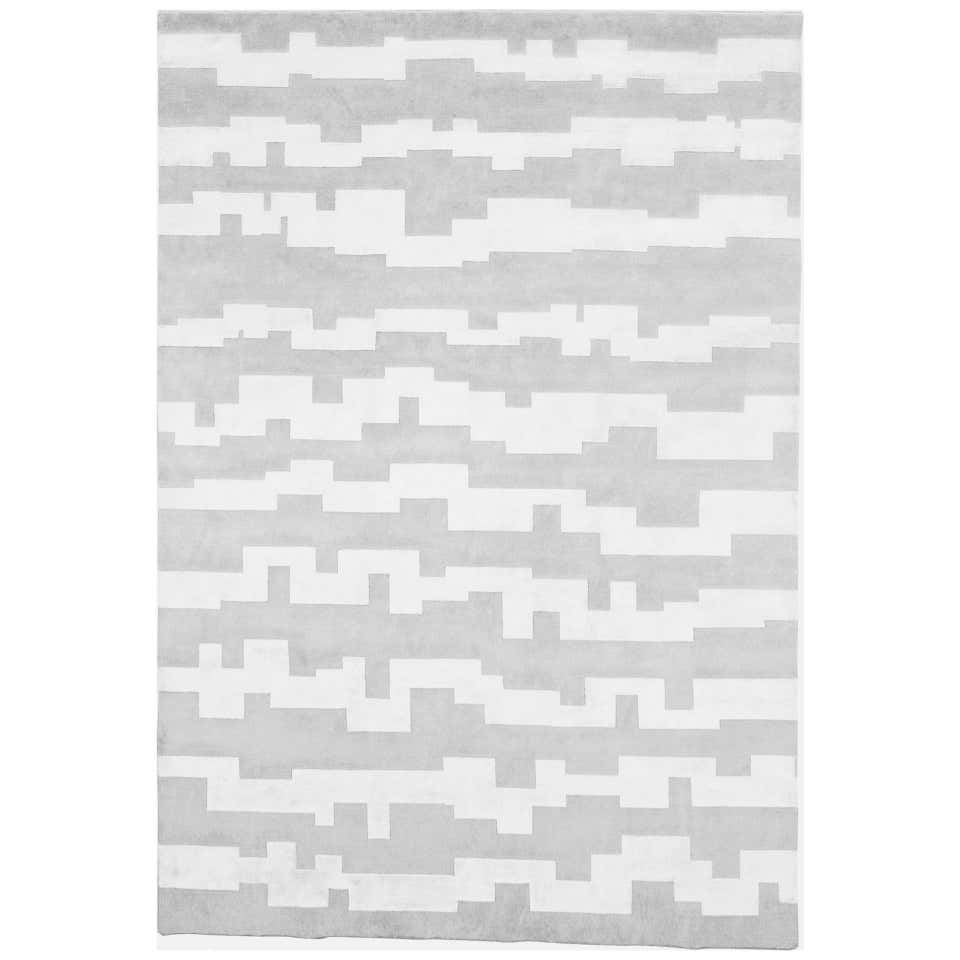 21st Century Carpet Rug Frame III Borders in Himalayan Wool and Silk ...