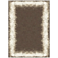 21st Century Carpet Rug Brush in Himalayan Wool and Silk Beige, Brown