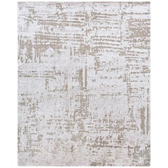 21st Century Carpet Rug Concrete in Himalayan Wool and Silk Beige, Ivory