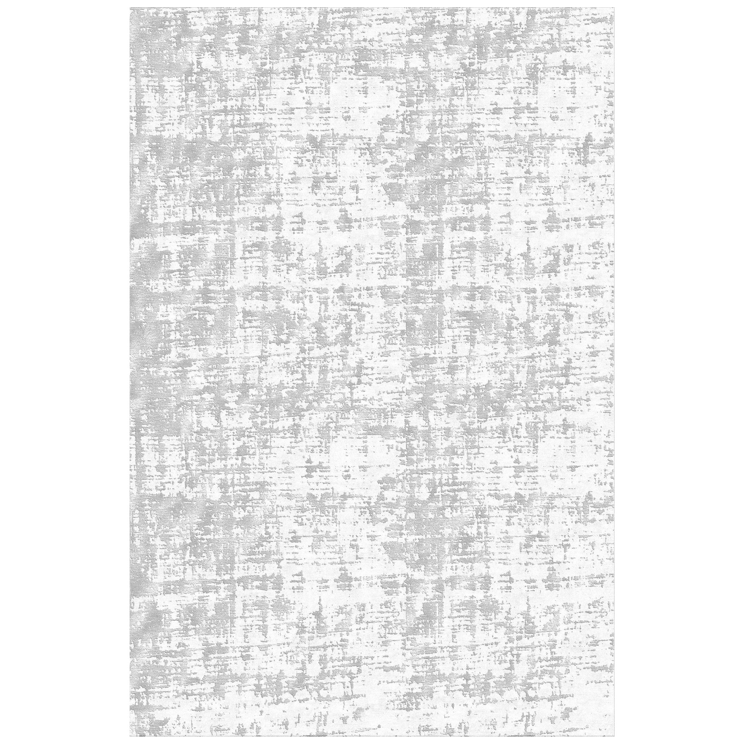 21st Century Carpet Rug Denim in Himalayan Wool and Silk Gray, White