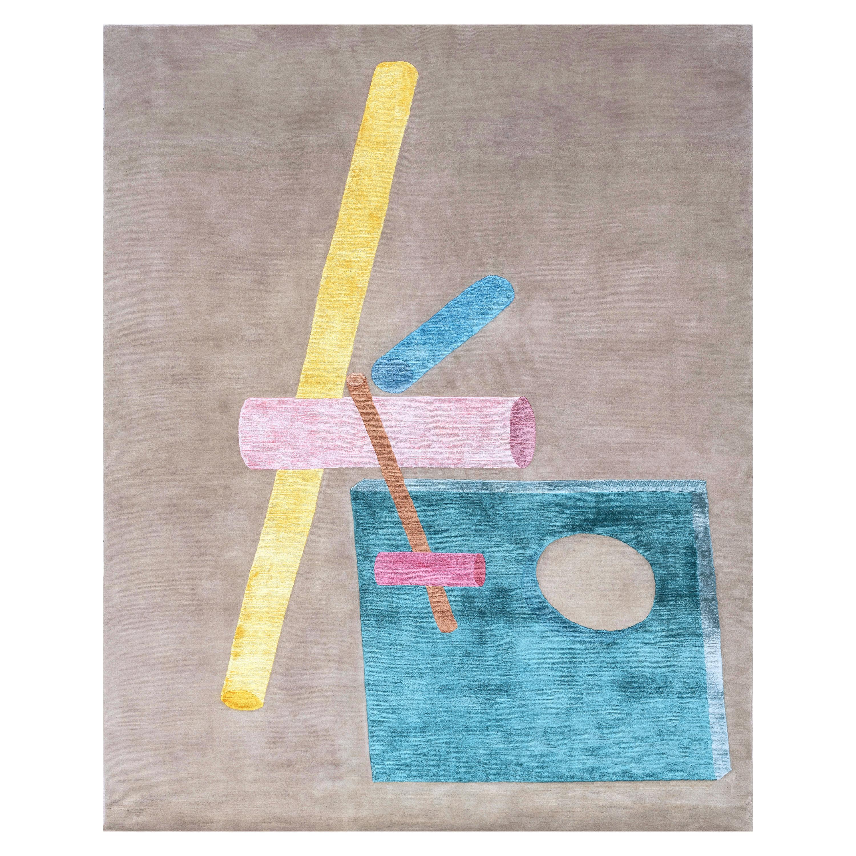 21st Century Carpet Rug Elements by Fabien Cappello in Himalayan Wool and Silk For Sale