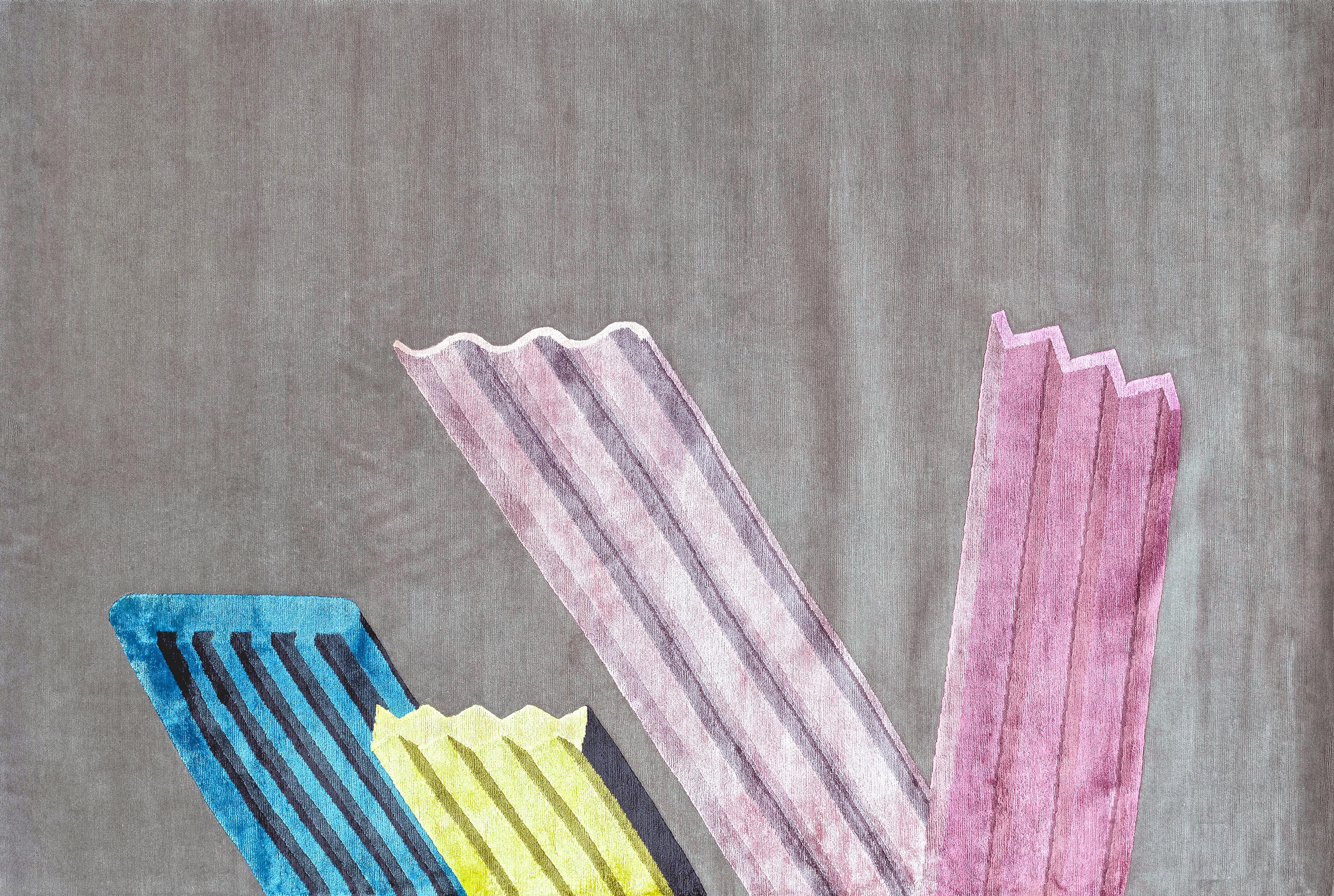 21st Century Carpet Rug Extrud von Fabien Cappello aus Himalaya-Wolle und Seide (Handgeknüpft) im Angebot