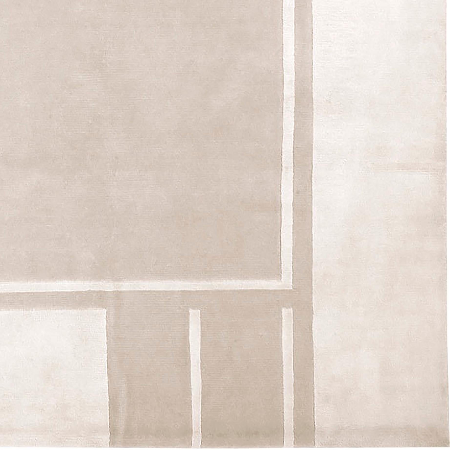 Frame: a timeless Classic that is perfect for any interior.
This rug is hand knotted in Nepal by our artisans by using 20% silk and 80% fine Himalayan wool dyed using vegetable and mineral pigments. The base is 5 mm high, while the design is 7 mm