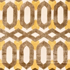 21st Century Carpet Rug Habana in Himalayan Wool and Silk Brown, Beige, Yellow
