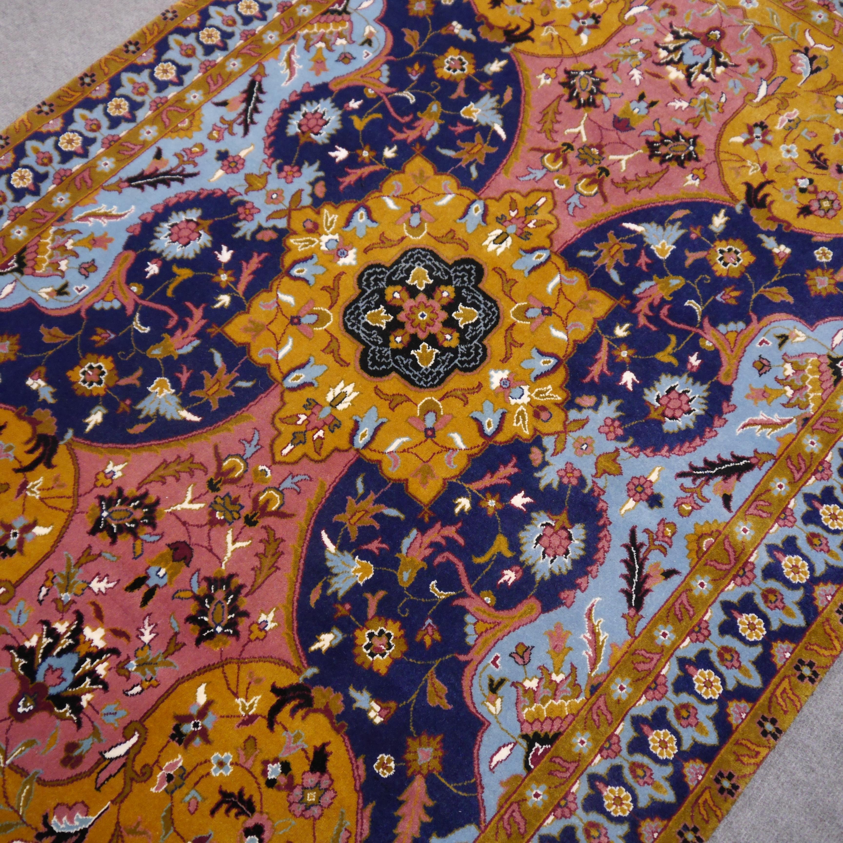 Hand-Knotted Rug in Petag Tabriz antique design For Sale 3