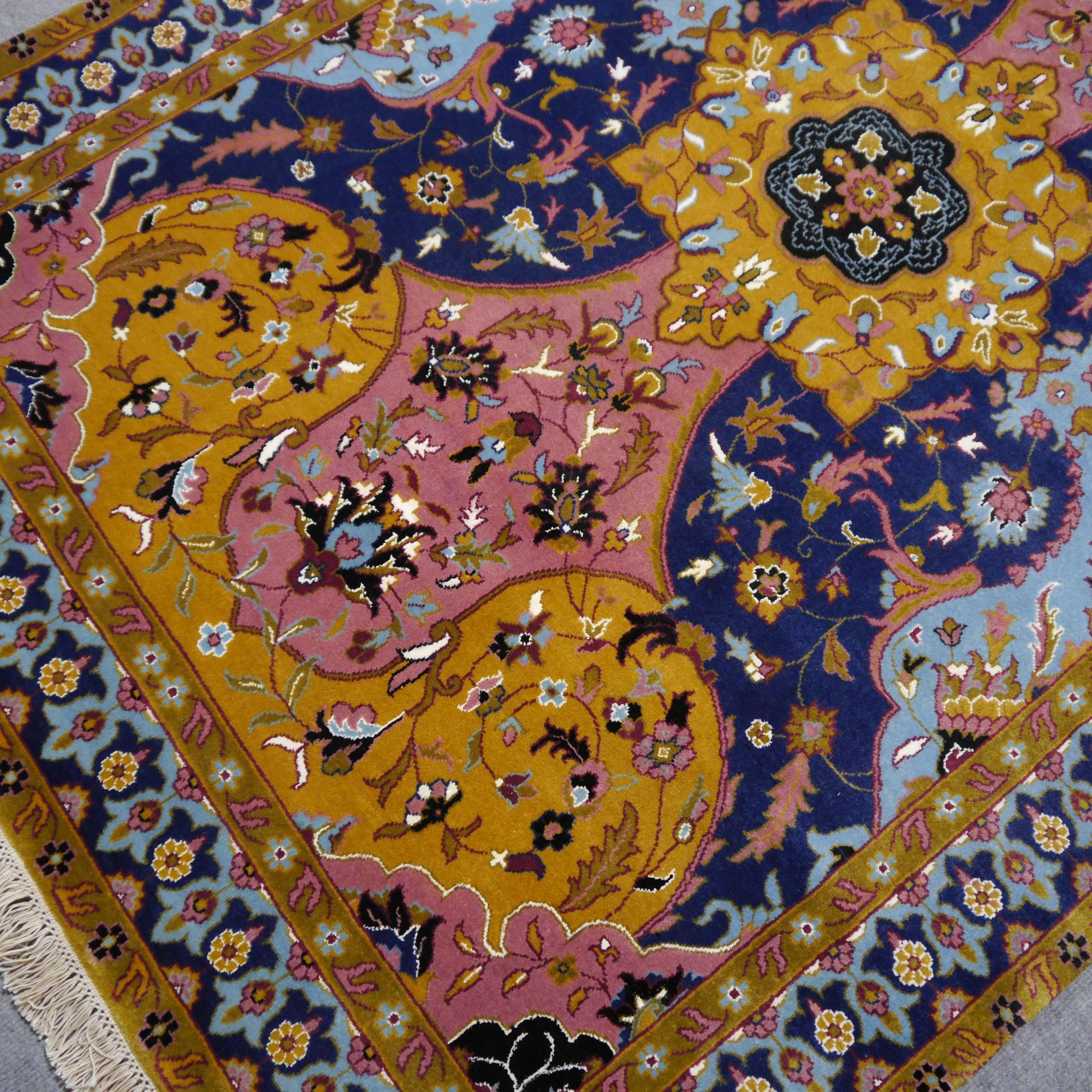 Hand-Knotted Rug in Petag Tabriz antique design For Sale 5