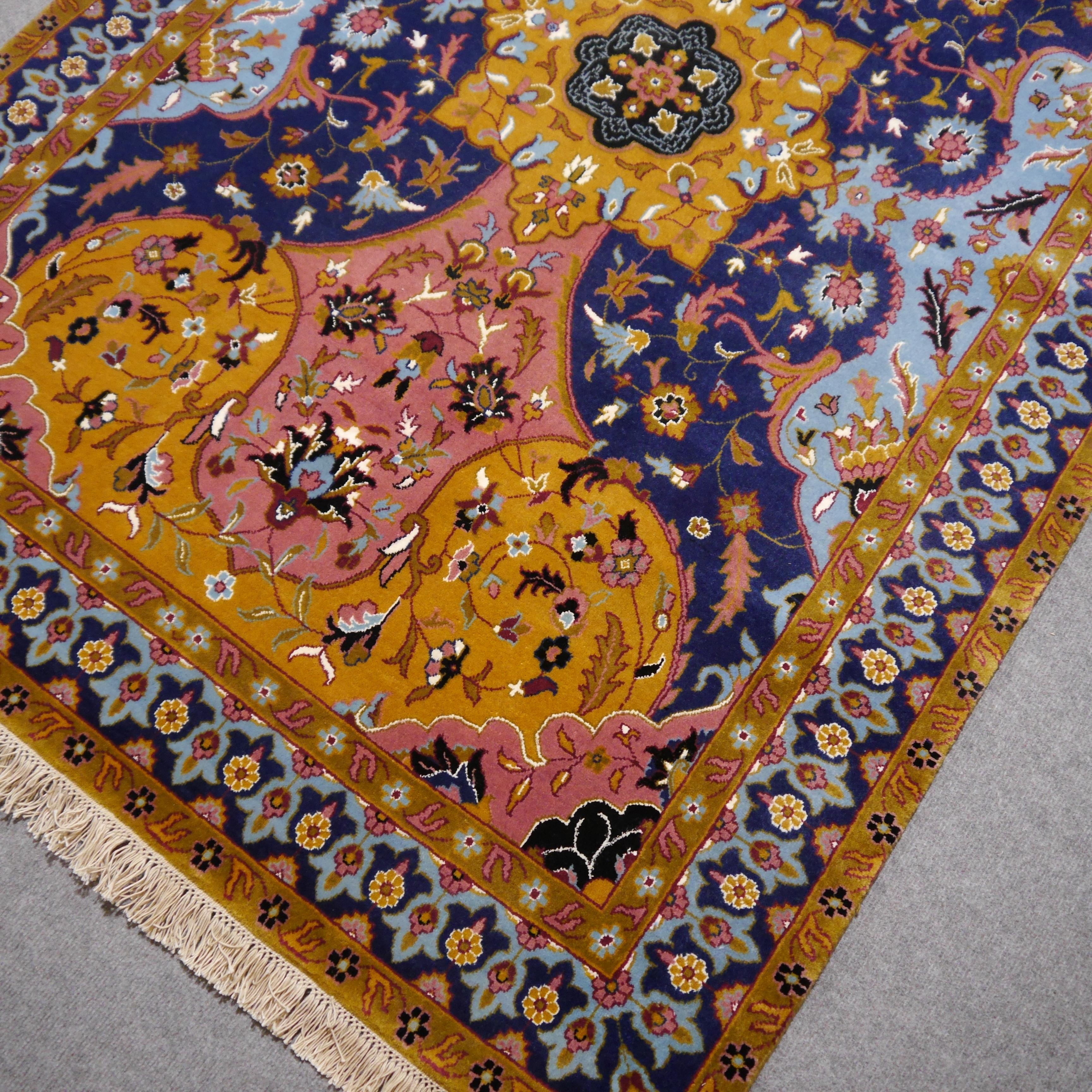 Hand-Knotted Rug in Petag Tabriz antique design For Sale 2