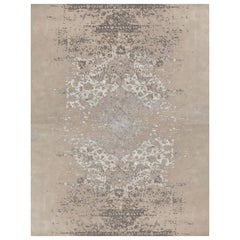 21st Century Carpet Rug Jasmine in Himalayan Wool and Silk Gray