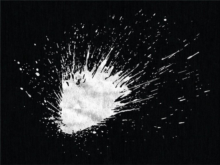 21st Century Carpet Rug Kaboom in Himalayan Wool and Silk Black, Gray