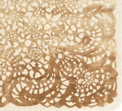 21st Century Carpet Rug Lacy in Himalayan Wool and Silk Beige, Brown, Ivory