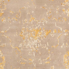 21st Century Carpet Rug Layla in Himalayan Wool and Silk Beige, Gold