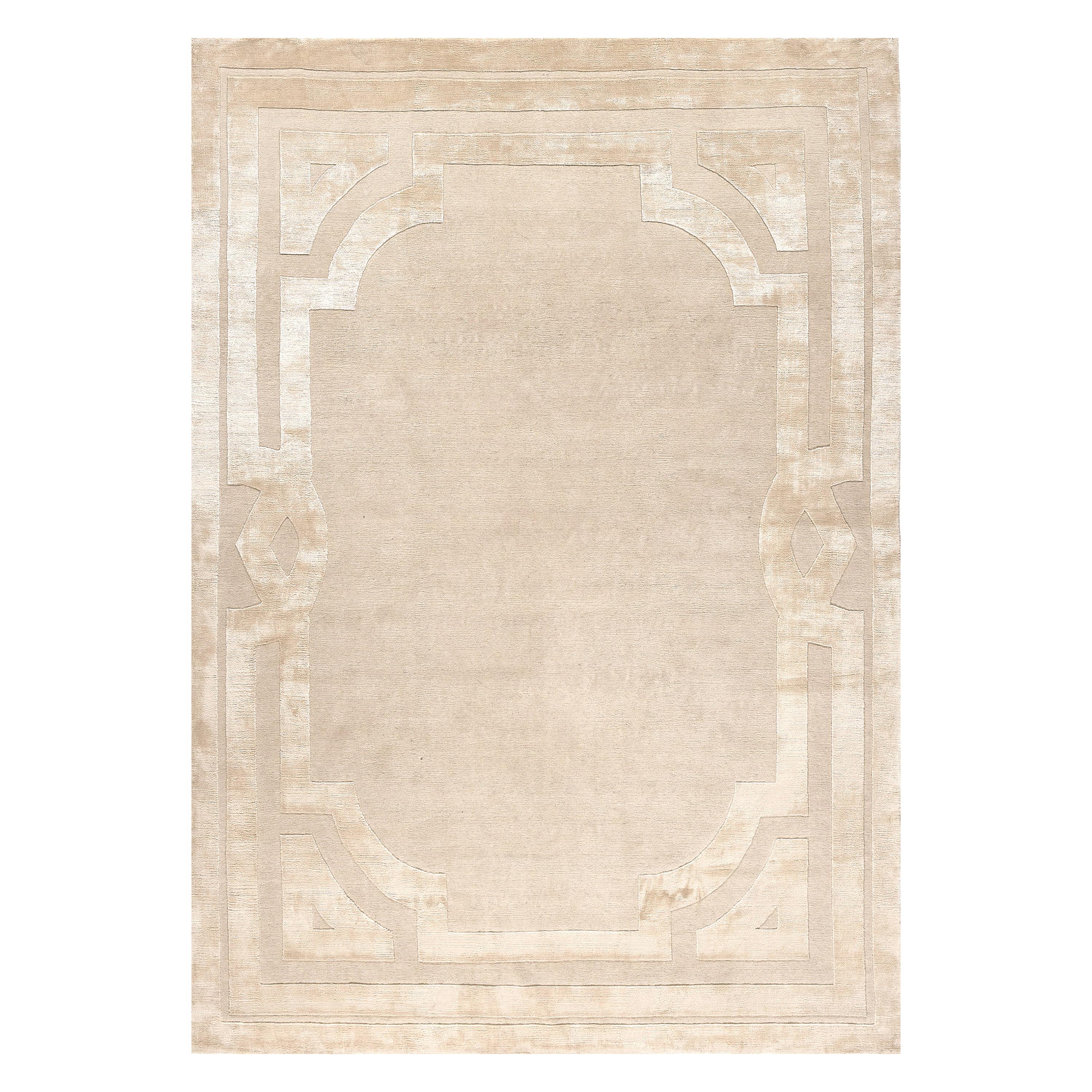 21st Century Carpet Rug Lord in Himalayan Wool and Silk Beige