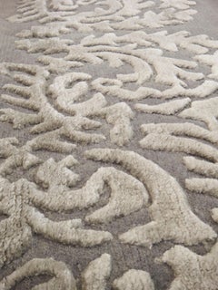 21st Century Carpet Rug Louis aus Himalaya-Wolle und Seide Grau