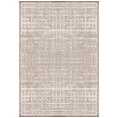 21st Century Carpet Rug Oracle in Himalayan Wool and Silk Gray