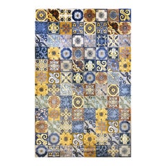 Tapis du XXIe siècle Siciliae d'Alessandro Enriquez, laine et soie de l'Himalaya