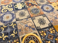 Tappeto Siciliae del XXI secolo di Alessandro Enriquez, lana e seta dell'Himalaya