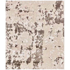 21st Century Carpet Rug Storm in Himalayan Wool and Silk Beige, Brown