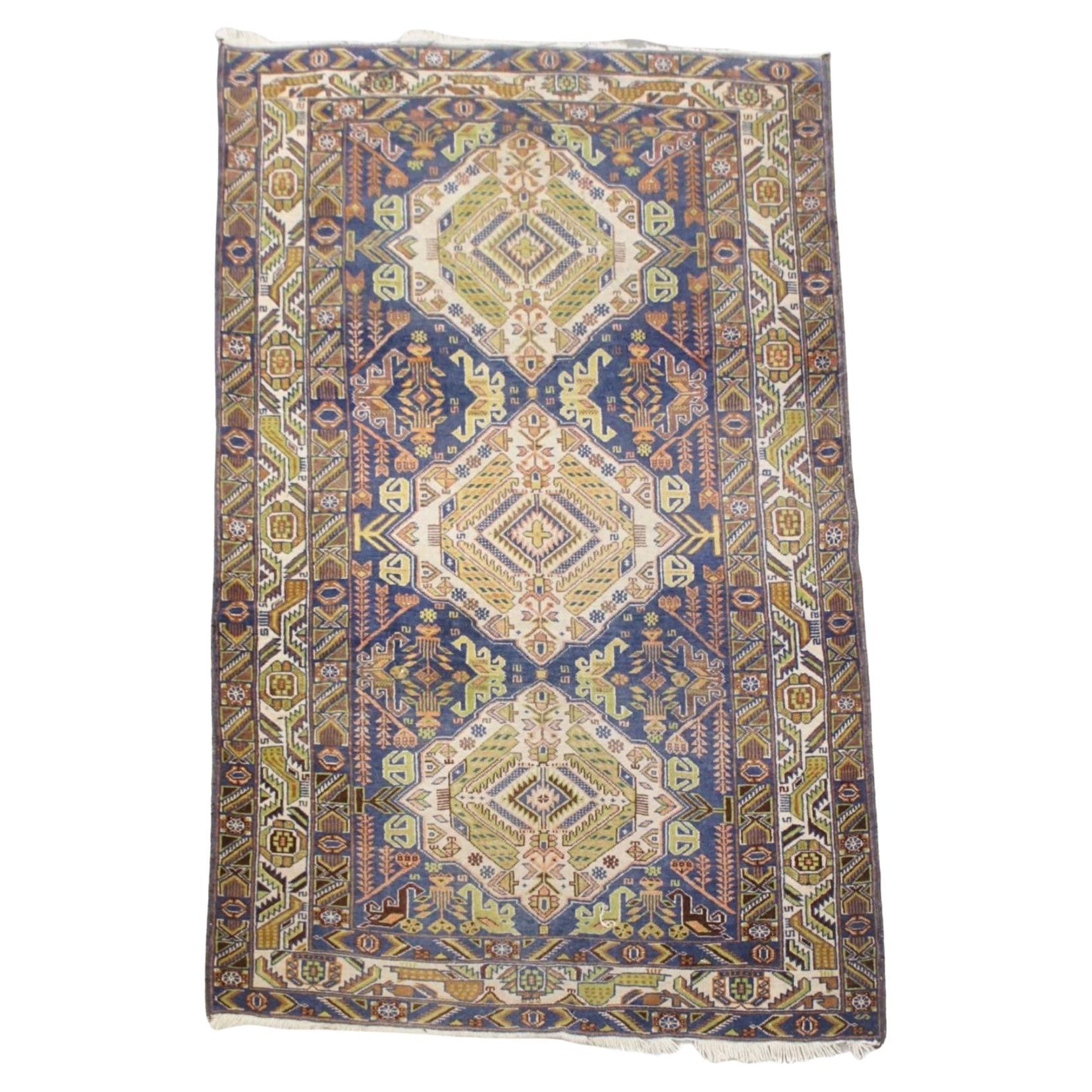 Hand-knotted rug with a beautiful pattern, 195×116 cm For Sale