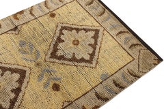 Hand Knotted Savonnerie Style in Beige Cream Medallion Pattern by Rug & Kilim